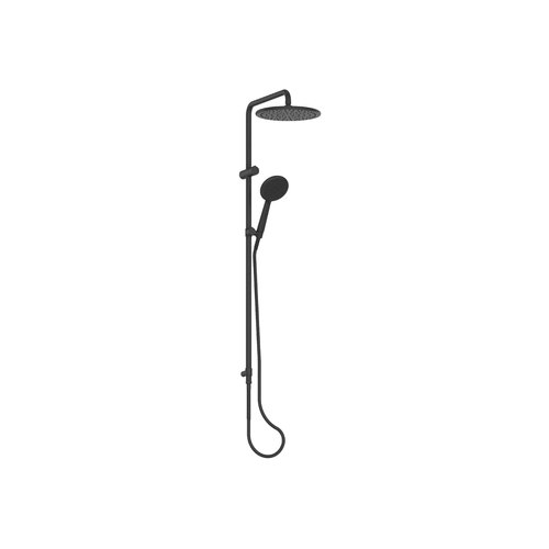 Matte Black Rocco Twin Rail Shower