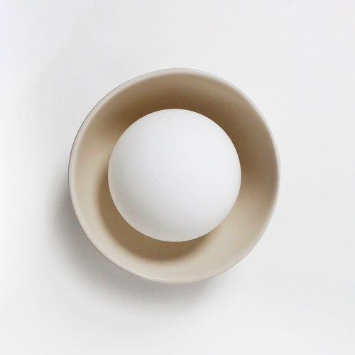 Bone Ceramic Wall Bowl Sconce Light