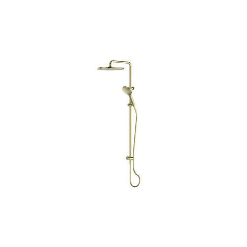 PVD Brushed Brass Lavish Bubblejet Twin Rail Shower