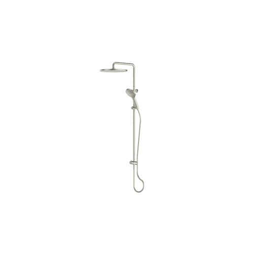 PVD Brushed Nickel Lavish Bubblejet Twin Rail Shower