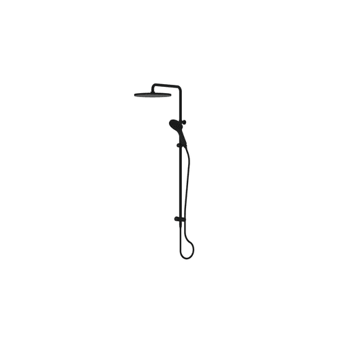 Matte Black Lavish Bubblejet Twin Rail Shower