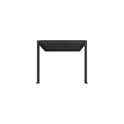 Black Caspian Motorised Wall Mounted Louvre Roof Aluminium Pergola