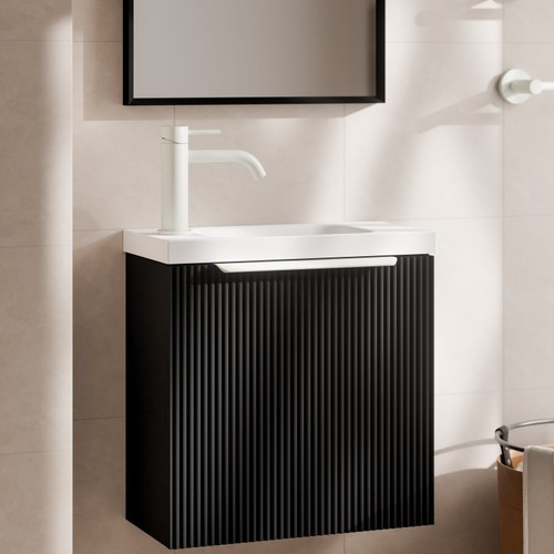 Matte Black Lineare 450 Pillar Vanity