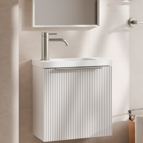 Matte White Lineare 450 Pillar Vanity