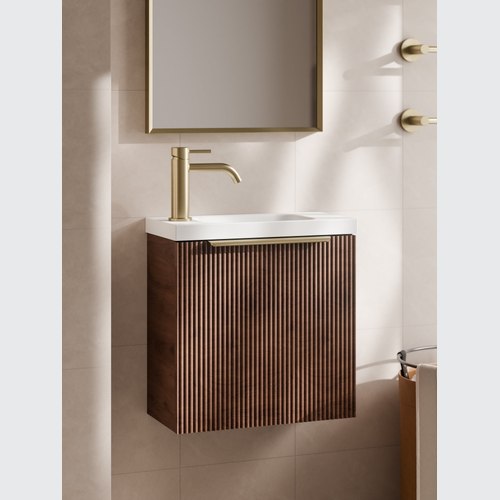 Walnut Lineare 450 Pillar Vanity