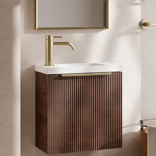Walnut Lineare 450 Pillar Vanity