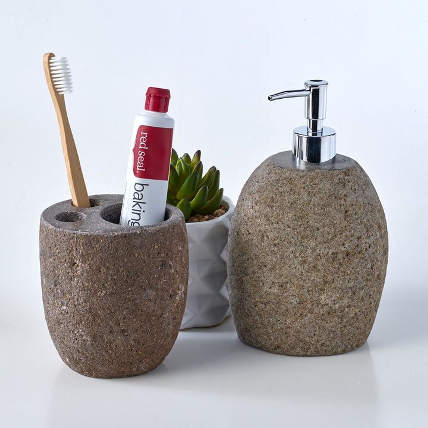 Luxury 2 Piece Raw Stone Bathroom Set (A) ArchiPro NZ