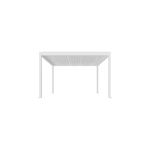 White Caribbean Motorised Freestanding Louvre Roof Aluminium Pergola