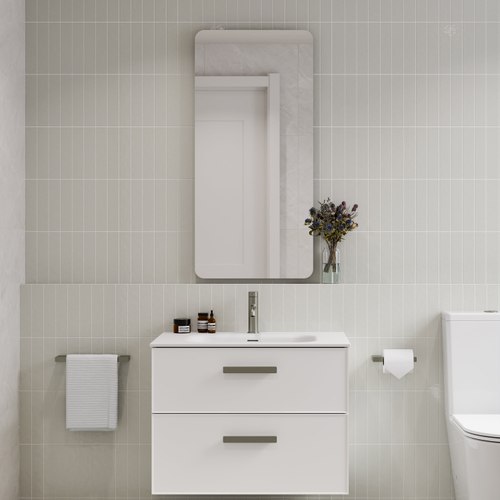Matte White Lineare 750 Axel 2 Drawer Vanity