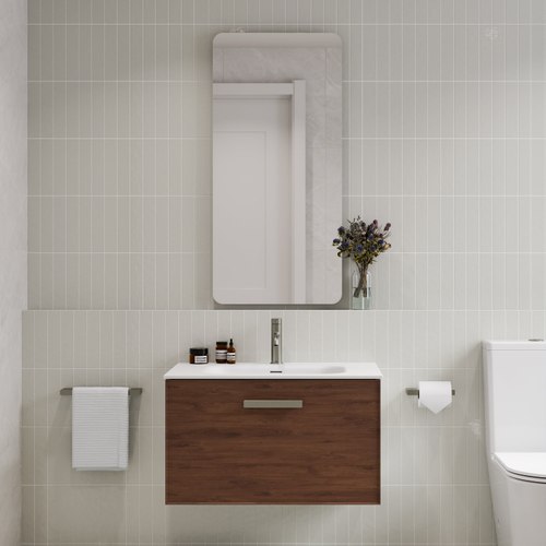 Walnut Lineare 750 Axel Single Drawer Vanity