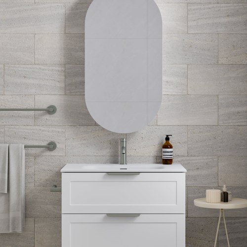 Matte White Lineare 750 Loft 2 Drawer Vanity