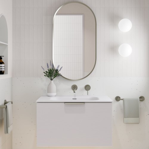 Matte White Lineare 750 Orchard Single Drawer Vanity