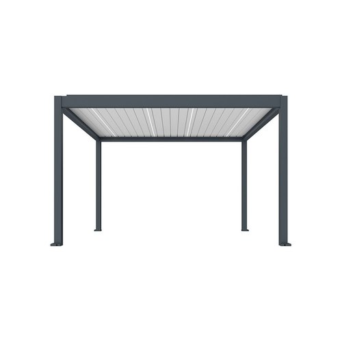 Charcoal / White Caribbean Motorised Freestanding Louvre Roof Aluminium Pergola