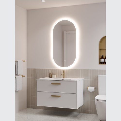 Matte White Lineare 900 Axel 2 Drawer Vanity