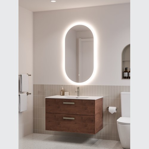 Walnut Lineare 900 Axel 2 Drawer Vanity