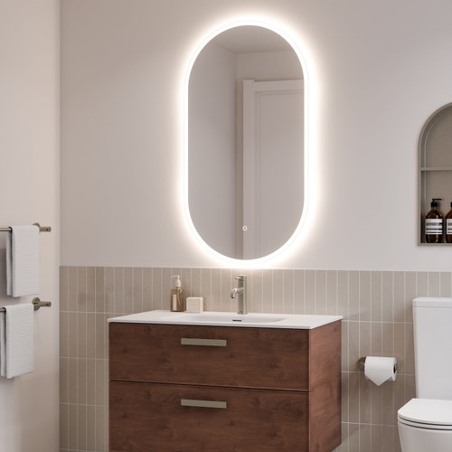 Walnut Lineare 900 Axel 2 Drawer Vanity