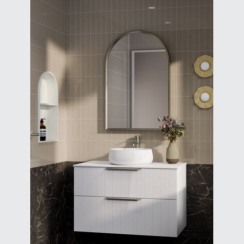 Matte White Lineare 900 Coastal 2 Drawer Vanity
