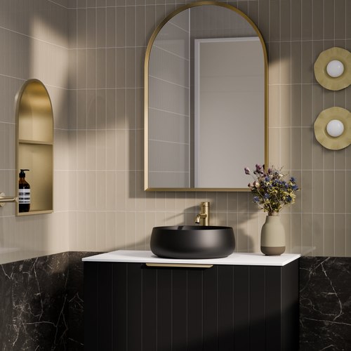 Matte Black Lineare 900 Coastal Single Drawer Vanity