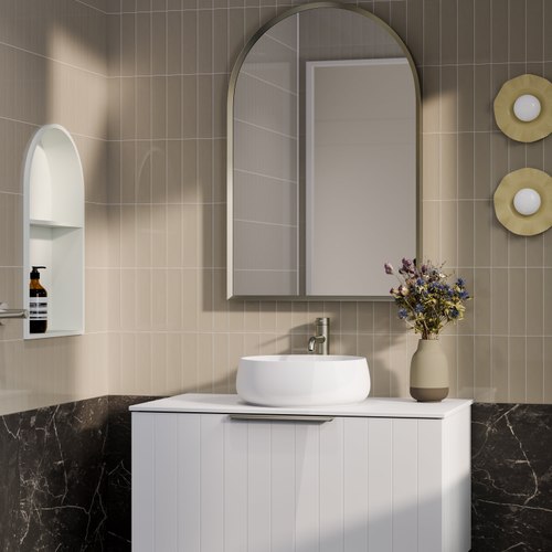 Matte White Lineare 900 Coastal Single Drawer Vanity