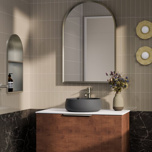 Walnut Lineare 900 Coastal Single Drawer Vanity