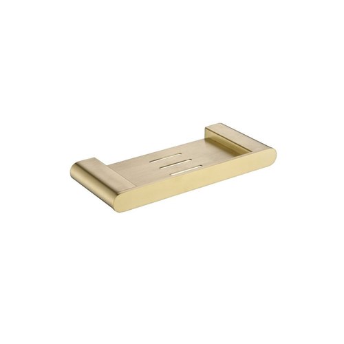 Brushed Brass Flow Metal Shower Shelf 250mm