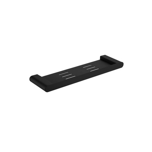 Matte Black Flow Metal Shower Shelf 400mm