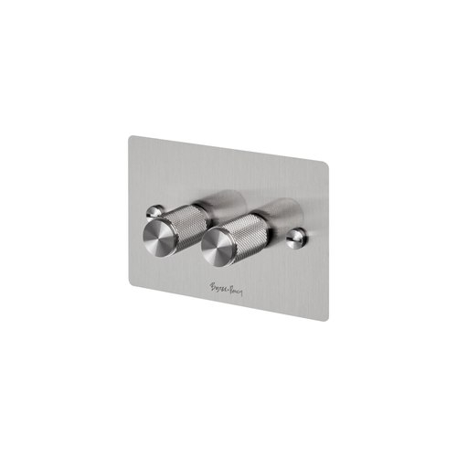 Stainless Steel 2 Gang Dimmer