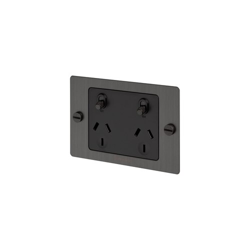 Smoked Bronze 2 Gang GPO Socket Switch