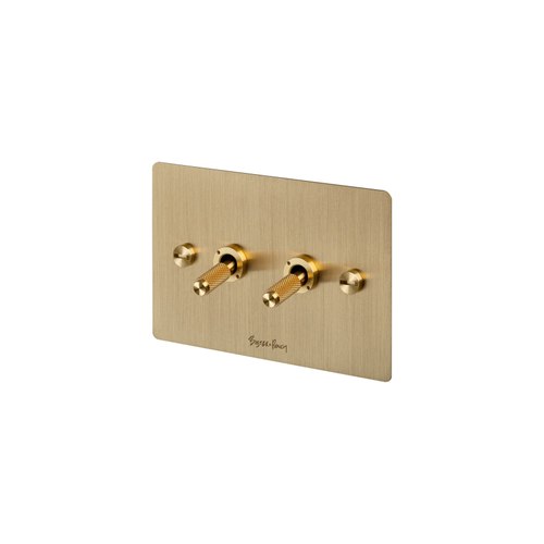 Brass 2 Gang Toggle Switch