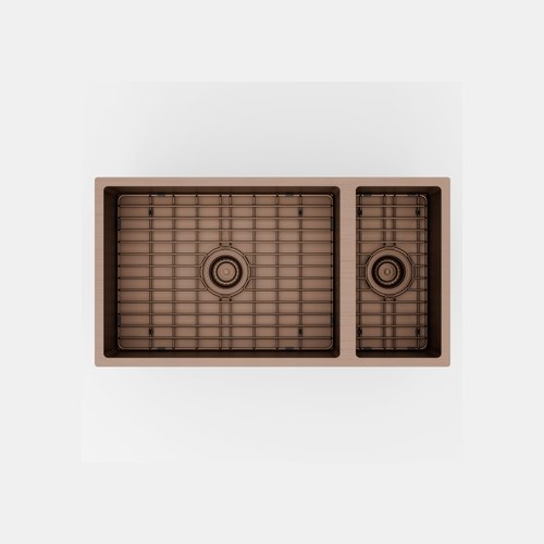 Brushed bronze Aspen 750 (550+200) Double Bowl Sink