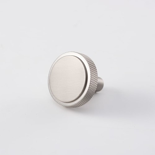 Nickel Round Knurled Solid Brass  Drawer Knobs