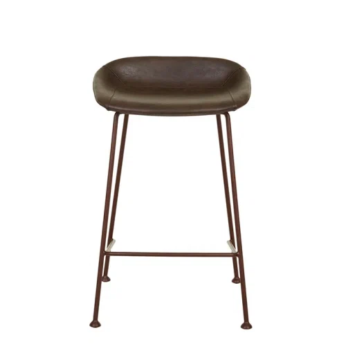 Vintage Matt Dark Brown PU/Matt Syrah Turner Barstool