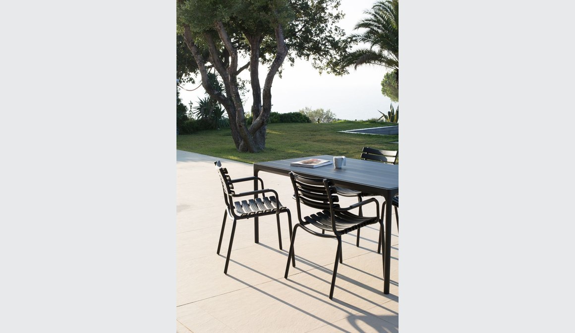 Four Rectangular Outdoor Dining Table 160cm, Black ArchiPro NZ