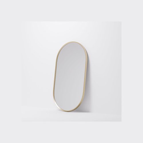 Brushed Brass Aspect 500 Oval Framed Mirror