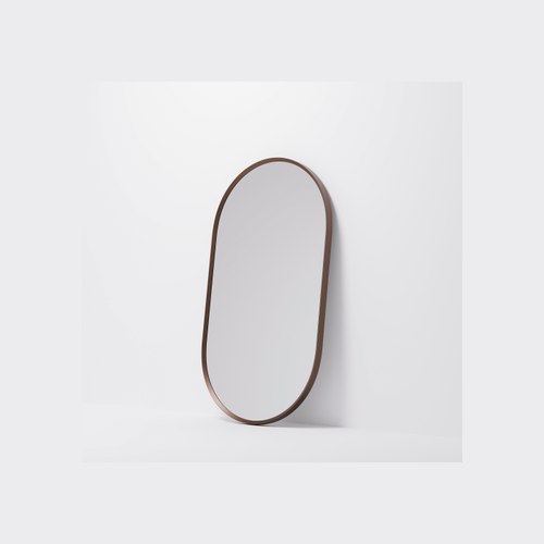 Brushed bronze Aspect 500 Oval Framed Mirror