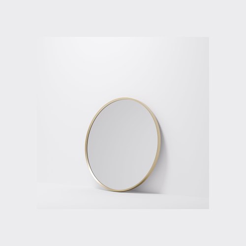 Brushed Brass Aspect 700 Round Framed Mirror