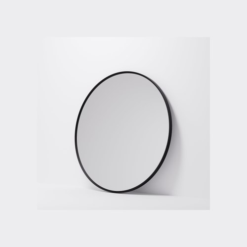 Matte Black Aspect 850 Round Framed Mirror