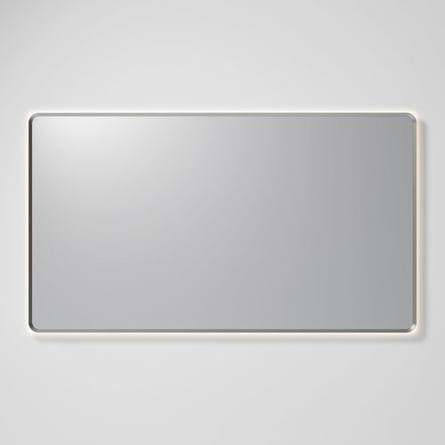 Brushed Nickel Aura Rectangle 1500 x 850 LED Mirror