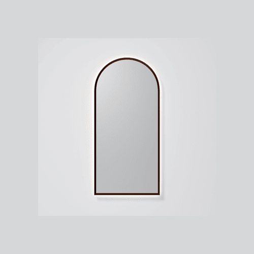 Brushed bronze Aura Arch 500x1050 LED Mirror