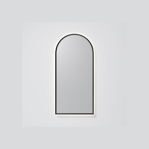 Gunmetal Aura Arch 500x1050 LED Mirror