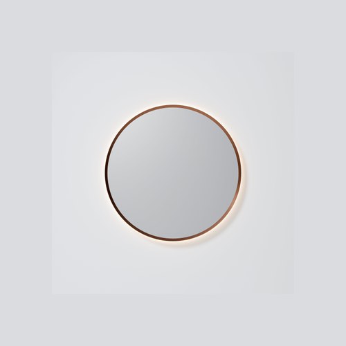 Brushed bronze Aura Round 700 LED Mirror
