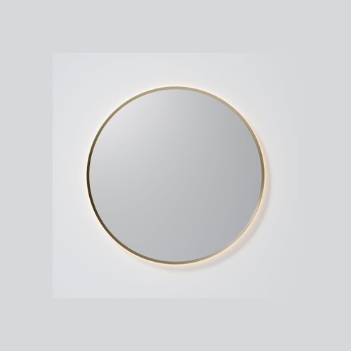 Brushed Brass Aura 850 Round LED Mirror