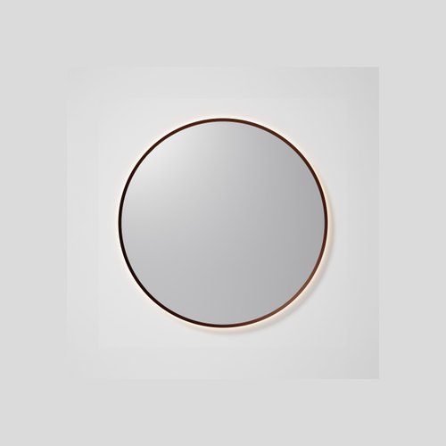Brushed bronze Aura 850 Round LED Mirror
