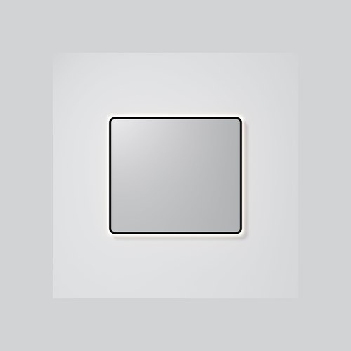 Black Aura Rectangle 850 x 750 LED Mirror