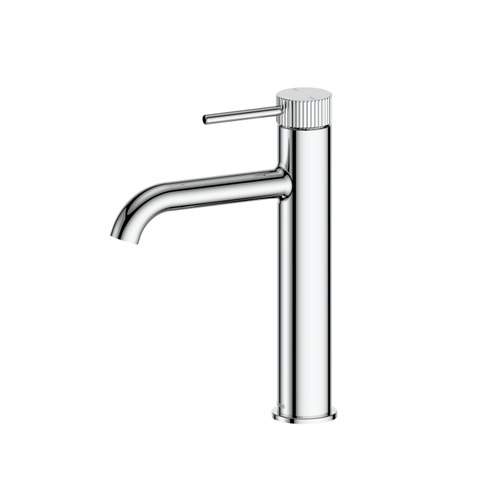 Chrome Nature Piper Basin Mixer Mid | Textured Handle