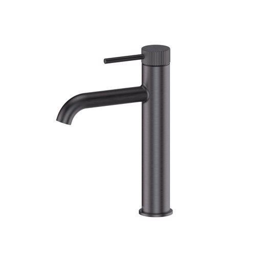 Gunmetal Nature Piper Basin Mixer Mid | Textured Handle