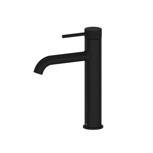 Matte Black Nature Piper Basin Mixer Mid | Textured Handle