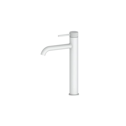 Matte White Code Nature Lineare Basin Mixer Tall | Textured Handle