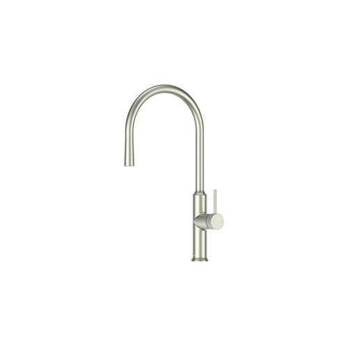 Brushed Nickel Nature Lineare Pull Down Sink Mixer | Textured Handle