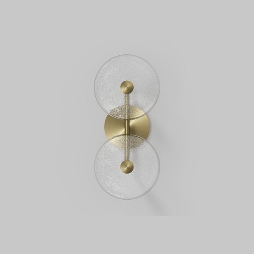 Brass finish Coral Duo Rod Wall Light - (Centered)
